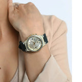 Guess Moonlight Crystals Silver Dial Black Silicone Strap Watch For Women - GW0257L1 Authentic Buy Shop Now