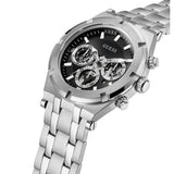 Guess Continental Black Dial Silver Steel Strap Watch for Men - GW0260G1 Authentic Buy Shop Now