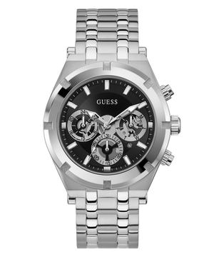 Guess Continental Black Dial Silver Steel Strap Watch for Men - GW0260G1 Authentic Buy Shop Now