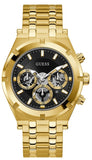 Guess Continental Black Dial Gold Steel Strap Watch for Men - GW0260G2 Authentic Buy Shop Now