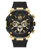 Guess Navigator Chronograph Black Dial Black Rubber Strap Watch for Men - GW0264G3 Authentic Buy Shop Now