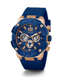 Guess Navigator Chronograph Blue Dial Blue Rubber Strap Watch for Men - GW0264G4 Authentic Buy Shop Now