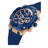 Guess Navigator Chronograph Blue Dial Blue Rubber Strap Watch for Men - GW0264G4 Authentic Buy Shop Now