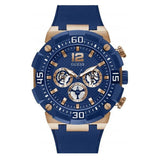 Guess Navigator Chronograph Blue Dial Blue Rubber Strap Watch for Men - GW0264G4 Authentic Buy Shop Now