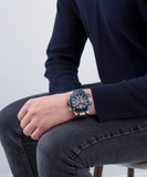 Guess Navigator Chronograph Blue Dial Blue Rubber Strap Watch for Men - GW0264G4 Authentic Buy Shop Now