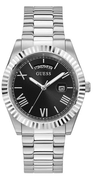 Guess Connoisseur Black Dial Silver Steel Strap Watch for Men - GW0265G1 Authentic Buy Shop Now