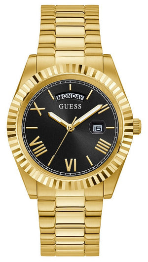 Guess Connoisseur Black Dial Gold Steel Strap Watch for Men - GW0265G3 Authentic Buy Shop Now