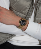 Guess Connoisseur Black Dial Gold Steel Strap Watch for Men - GW0265G3 Authentic Buy Shop Now
