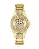 Guess Viva Diamonds Gold Dial Gold Steel Strap Watch for Women - W0111L2 Authentic Buy Shop Now