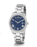 Guess Luna Diamonds Blue Dial Silver Steel Strap Watch for Women - GW0307L1 Authentic Buy Shop Now