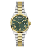 Guess Luna Quartz Green Dial Two Tone Steel Strap Watch For Women - GW0308L5 Authentic Buy Shop Now