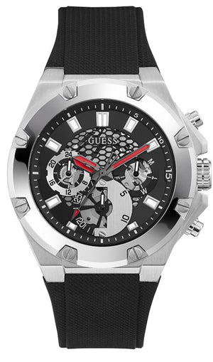 Guess Third Grear Multi Function Black Dial Black Rubber Strap Watch for Men- GW0334G1 Authentic Buy Shop Now