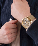 Guess Tailor Multifunction Gold Dial Gold Mesh Bracelet Watch for Men - GW0368G2 Authentic Buy Shop Now