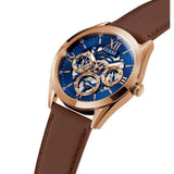 Guess Tailor Analog Blue Dial Brown Leather Strap Watch for Men - GW0389G3 Authentic Buy Shop Now