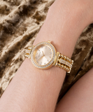 Guess Gala Diamonds Gold Dial Gold Steel Strap Watch for Women - GW0401L2 Authentic Buy Shop Now