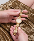 Guess Gala Diamonds Gold Dial Gold Steel Strap Watch for Women - GW0401L2 Authentic Buy Shop Now