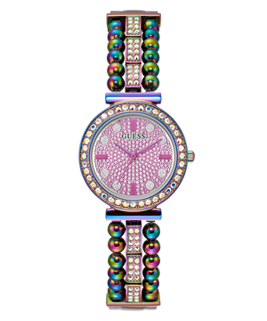 Guess Intricate Iridescent Crystals Purple Dial Purple Steel Strap Watch for Women - GW0401L4 Authentic Buy Shop Now