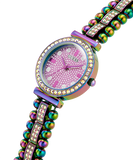 Guess Intricate Iridescent Crystals Purple Dial Purple Steel Strap Watch for Women - GW0401L4 Authentic Buy Shop Now