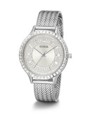 Guess Soiree Diamonds Silver Dial Silver Mesh Bracelet Watch for Women - GW0402L1 Authentic Buy Shop Now