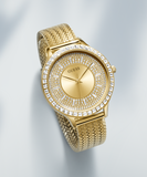 Guess Soiree Diamonds Gold Dial Gold Mesh Bracelet Watch for Women - GW0402L2 Authentic Buy Shop Now