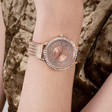 Guess Soiree Diamonds Rose Gold Dial Rose Gold Mesh Bracelet Watch for Women - GW0402L3 Authentic Buy Shop Now