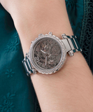 Guess Solstice Diamonds Silver Dial Silver Steel Strap Watch for Women - GW0403L1