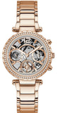 Guess Solstice Diamonds Rose Gold Dial Rose Gold Steel Strap Watch for Women - GW0403L3 Authentic Buy Shop Now