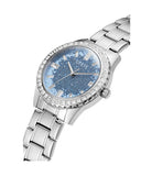 Guess Glitter Burst Diamonds Blue Dial Silver Steel Strap Watch for Women - GW0405L1 Authentic Buy Shop Now