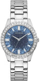 Guess Glitter Burst Diamonds Blue Dial Silver Steel Strap Watch for Women - GW0405L1 Authentic Buy Shop Now