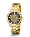 Guess Night Life Diamonds Black Dial Gold Steel Strap Watch for Women - GW0405L2 Authentic Buy Shop Now