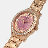 Guess Glitter Diamonds Pink Dial Rose Gold Steel Strap Watch for Women - GW0405L3 Authentic Buy Shop Now