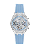 Guess Heiress Diamonds Blue Dial Blue Rubber Strap Watch for Women - GW0407L1 Authentic Buy Shop Now