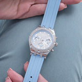 Guess Heiress Diamonds Blue Dial Blue Rubber Strap Watch for Women - GW0407L1 Authentic Buy Shop Now