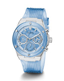 Guess Athena Active Life Clear White Dial Blue Rubber Strap Watch for Women - GW0409L1 Authentic Buy Shop Now