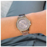 Guess Crown Jewel Diamonds Blue Dial Silver Steel Strap Watch for Women - GW0410L1 Authentic Buy Shop Now