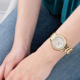 Guess Crown Jewel Diamonds White Dial Gold Steel Strap Watch for Women - GW0410L2 Authentic Buy Shop Now