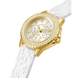 Guess Crown Jewel Multifunction Diamonds White Dial White Leather Strap Watch for Women - GW0411L1 Authentic Buy Shop Now