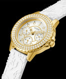 Guess Crown Jewel Multifunction Diamonds White Dial White Leather Strap Watch for Women - GW0411L1 Authentic Buy Shop Now