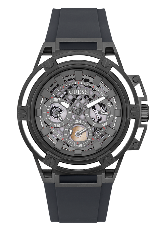 Guess Matrix Multifunction Grey Dial Grey Rubber Strap Watch for Men - GW0423G3 Authentic Buy Shop Now