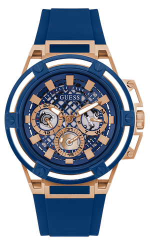 Guess Matrix Multifunction Blue Dial Blue Rubber Strap Watch for Men - GW0423G4 Authentic Buy Shop Now