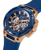 Guess Matrix Multifunction Blue Dial Blue Rubber Strap Watch For Men - GW0423G1 Authentic Buy Shop Now