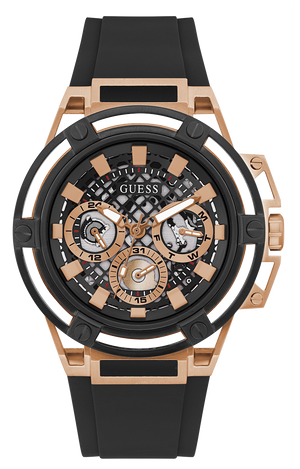 Guess Matrix Multifunction Black Dial Black Rubber Strap Watch For Men - GW0423G5 Authentic Buy Shop Now