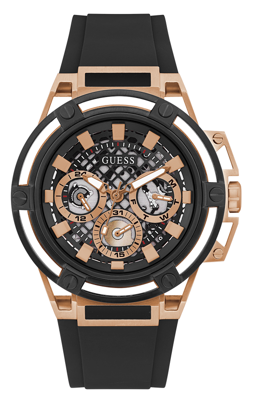 Guess Matrix Multifunction Black Dial Black Rubber Strap Watch For Men - GW0423G5 Authentic Buy Shop Now