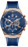 Guess Poseidon Chronograph Blue Dial Blue Silicone Strap Watch For Men - GW0425G3 Authentic Buy Shop Now