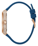 Guess Multifunction Crystals Rose Gold Dial Blue Rubber Strap Watch For Women - GW0439L4 Authentic Buy Shop Now