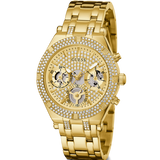 Guess Heiress Multifunction Diamonds Gold Dial Gold Steel Strap Watch for Women - GW0440L2 Authentic Buy Shop Now