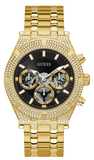 Guess Multifunction Diamonds Black Dial Gold Steel Strap Watch for Men - GW0455G2 Authentic Buy Shop Now