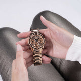 Guess Queen Multifunction Rose Gold Dial Rose Gold Steel Strap Watch For Women - GW0464L3 Authentic Buy Shop Now