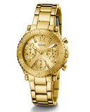 Guess Cosmic Chronograph Gold Dial Gold Steel Strap Watch for Women - GW0465L1 Authentic Buy Shop Now
