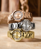 Guess Crystal Clear Analog Gold Dial Gold Steel Strap Watch for Women - GW0470L2 Authentic Buy Shop Now